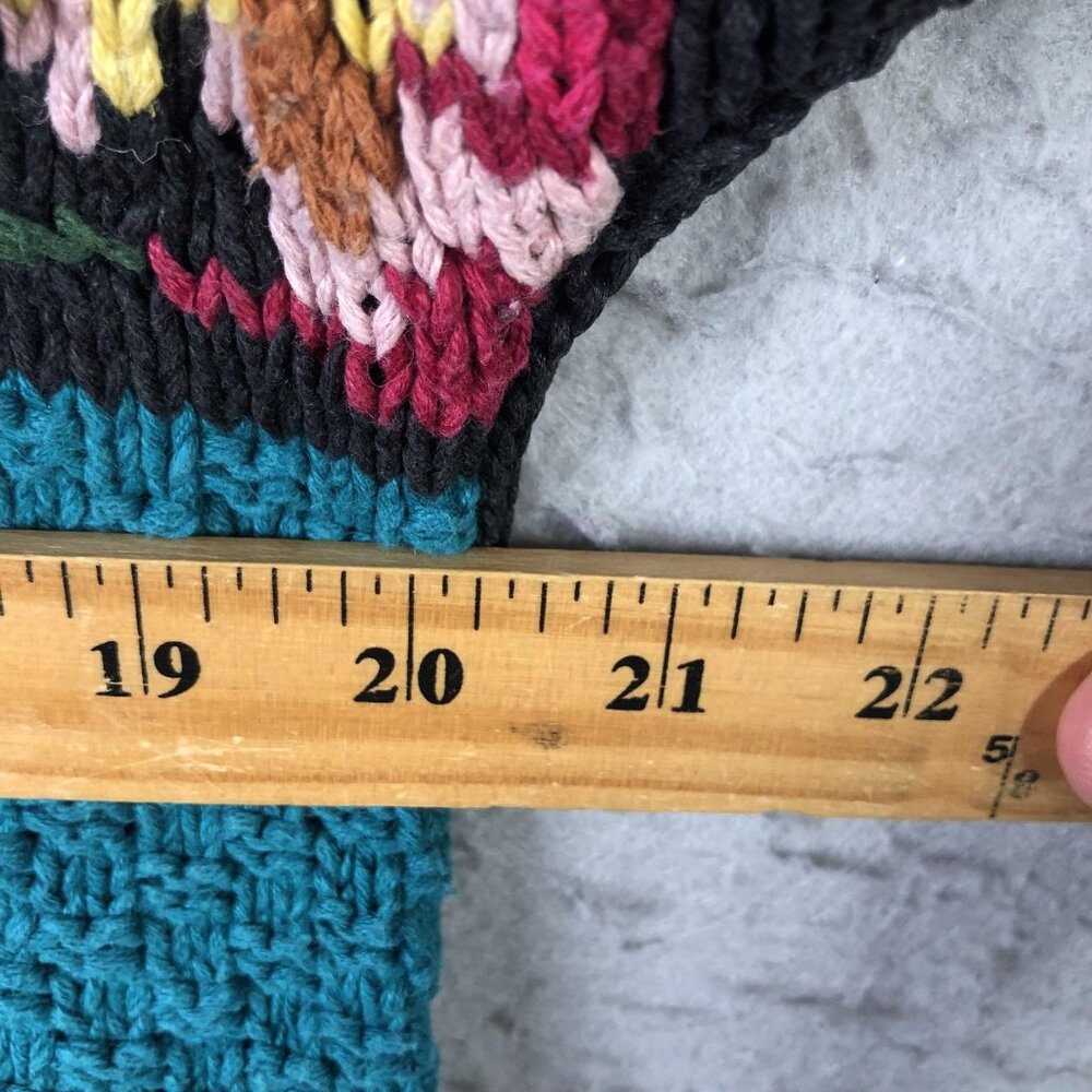 Vintage Cullinane Sweater Womens M Multicolor Floral Patchwork Chunky Knit Artsy - Picture 3 of 16
